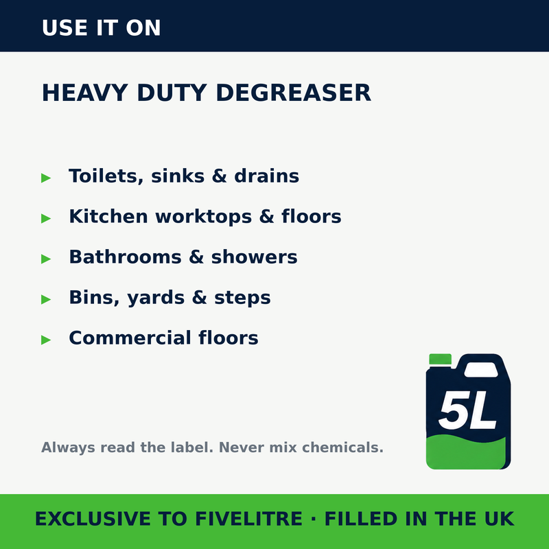 Where to use FiveForce Heavy Duty Degreaser 5L | FiveLitre