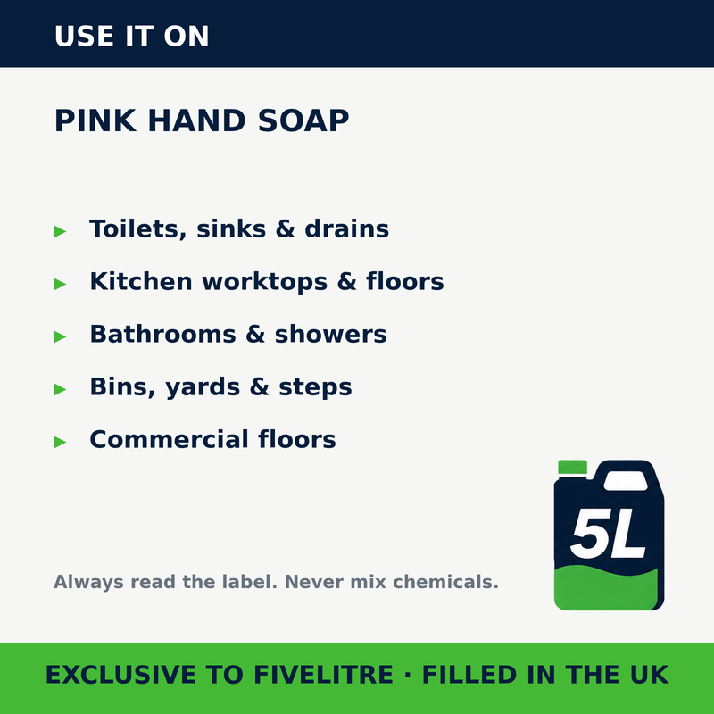 Where to use FiveForce Pink Hand Soap 5L | FiveLitre