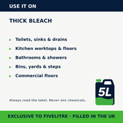 Where to use FiveForce Thick Bleach 5L | FiveLitre