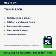 Where to use FiveForce Thin Bleach 5L | FiveLitre