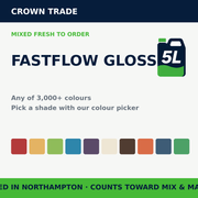 Crown Trade Fastflow Quick Dry Gloss  Tinted — mixed to order in any of 3,000+ colours | FiveLitre