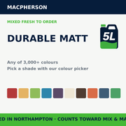 Macpherson Durable Acrylic Matt Tinted 2.5L — mixed to order in any of 3,000+ colours | FiveLitre