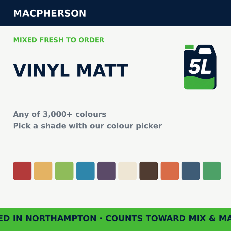 Macpherson Vinyl Matt Tinted — mixed to order in any of 3,000+ colours | FiveLitre