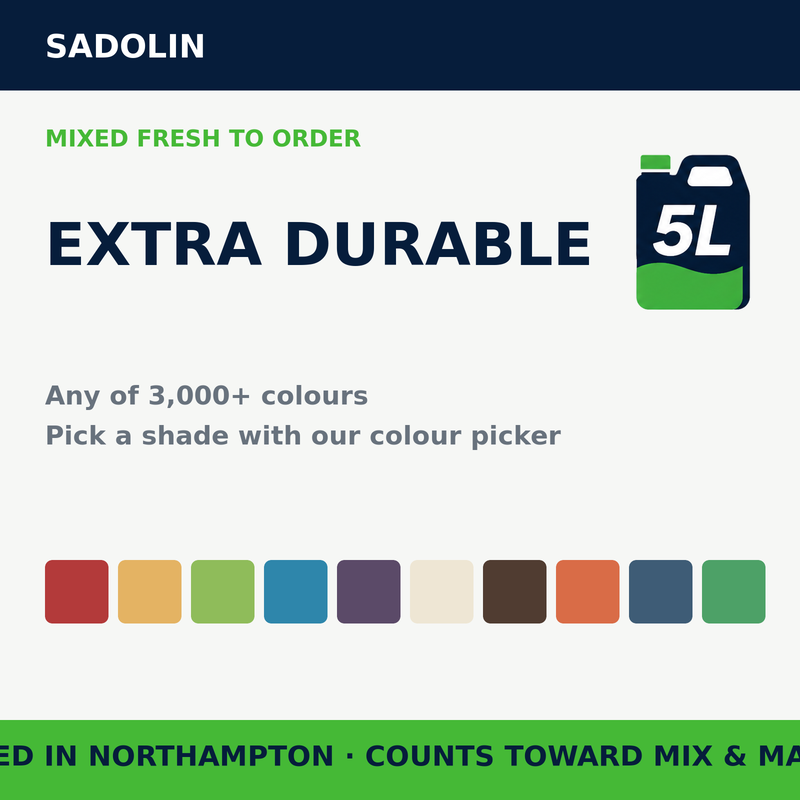 Sadolin Extra 2.5L Tinted — mixed to order in any of 3,000+ colours | FiveLitre
