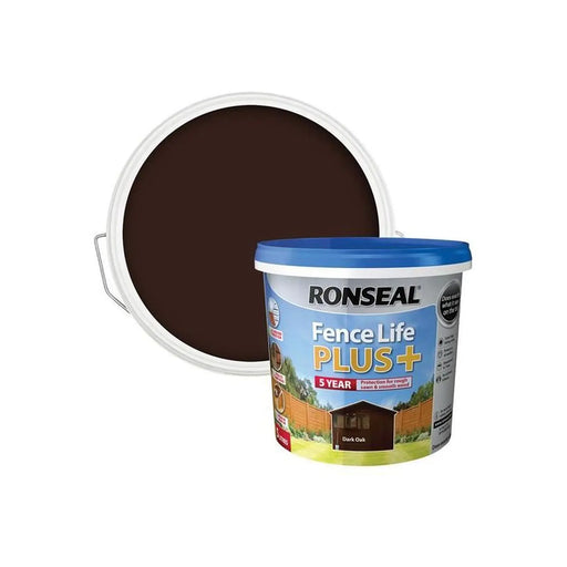 Ronseal Fence Life Plus+ Dark Oak 5 litre | FiveLitre — bulk sizes, trade prices