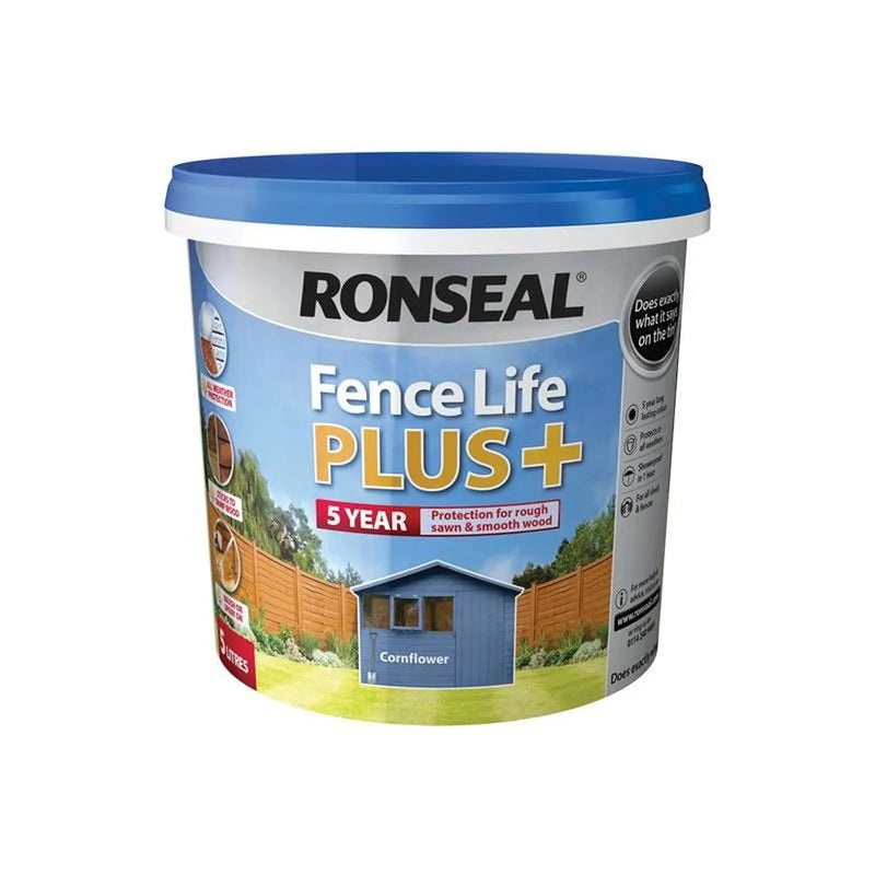 Ronseal Fence Life Plus+ Cornflower 5 litre | FiveLitre — bulk sizes, trade prices