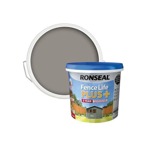 Ronseal Fence Life Plus+ Slate 5 litre | FiveLitre — bulk sizes, trade prices