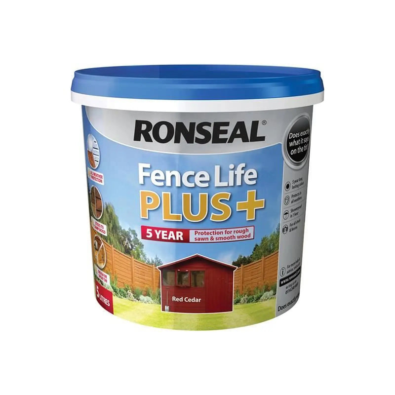 Ronseal Fence Life Plus+ Red Cedar 5 litre | FiveLitre — bulk sizes, trade prices