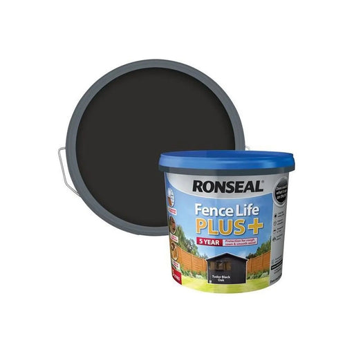 Ronseal Fence Life Plus+ Tudor Black Oak 5 litre | FiveLitre — bulk sizes, trade prices