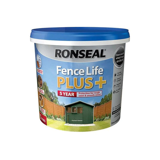 Ronseal Fence Life Plus+ Forest Green 5 litre | FiveLitre — bulk sizes, trade prices