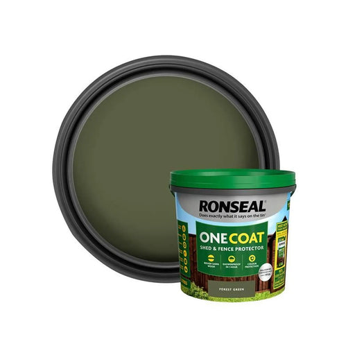 Ronseal One Coat Shed & Fence Protection Forest Green 5 litre | FiveLitre — bulk sizes, trade prices