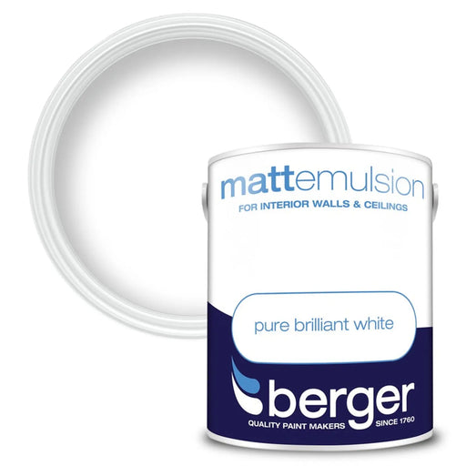 Berger Vinyl Matt 5L Pure Brilliant White | FiveLitre — bulk sizes, trade prices