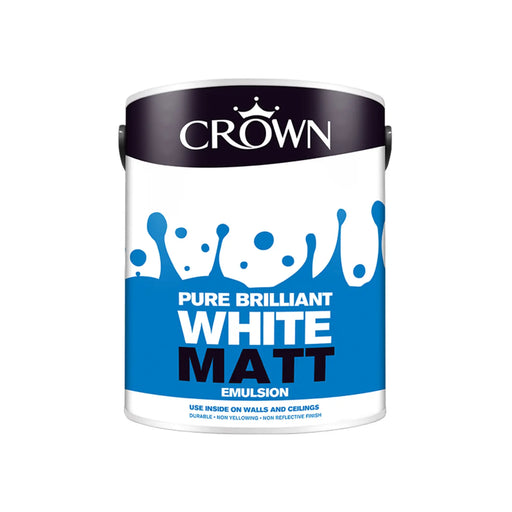 Crown Non Breatheasy Matt Emulsion 5L Pure Brilliant White | FiveLitre — bulk sizes, trade prices