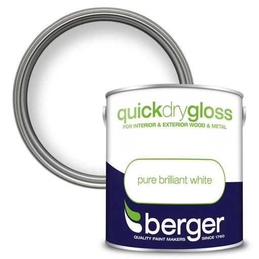 Berger Quick Dry Gloss 2.5L Brilliant White | FiveLitre — bulk sizes, trade prices
