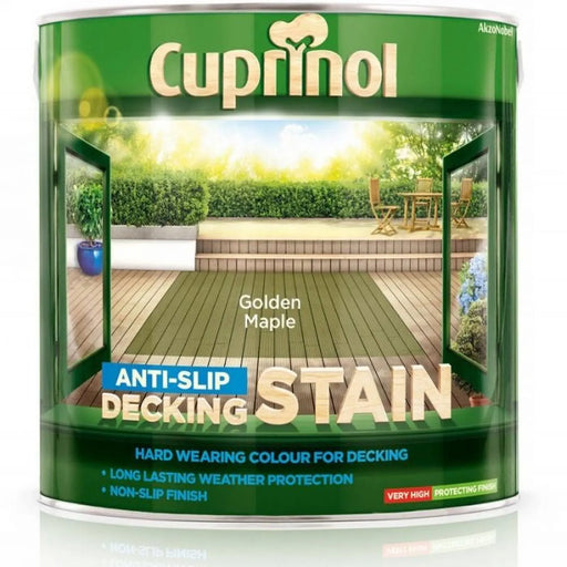 Cuprinol Anti-Slip Decking Stain 2.5L Golden Maple | FiveLitre — bulk sizes, trade prices