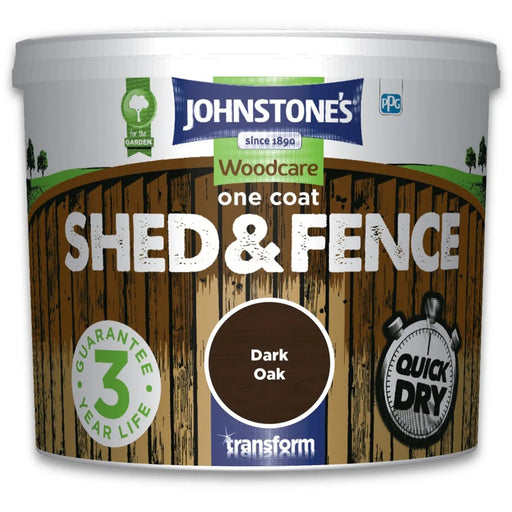 Johnstones Johnstone's One Coat Shed And Fence 5L Dark Oak | FiveLitre — bulk sizes, trade prices