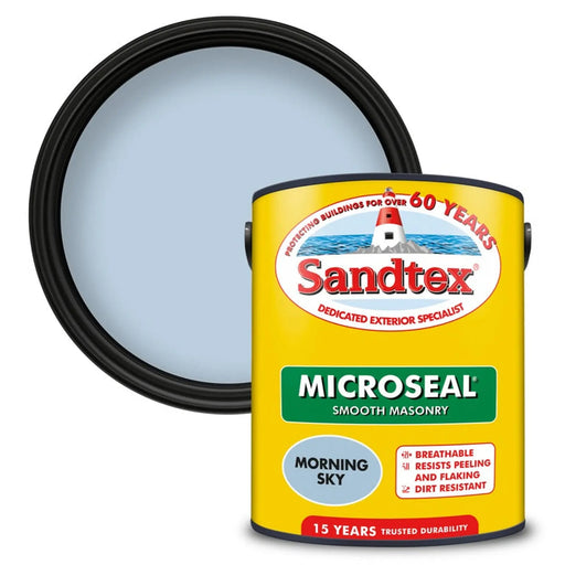Sandtex Smooth Masonry Paint 5L Morning Sky | FiveLitre — bulk sizes, trade prices