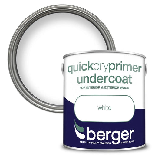 Berger Quick Dry Primer Undercoat 2.5L White | FiveLitre — bulk sizes, trade prices