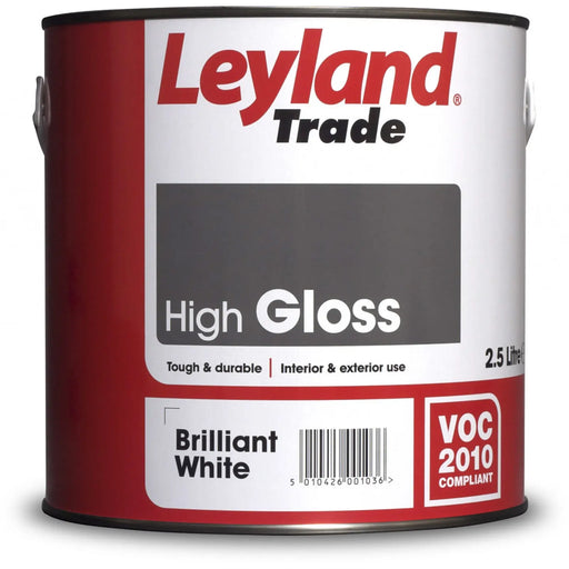 Leyland Trade Gloss 2.5L Brilliant White | FiveLitre — bulk sizes, trade prices