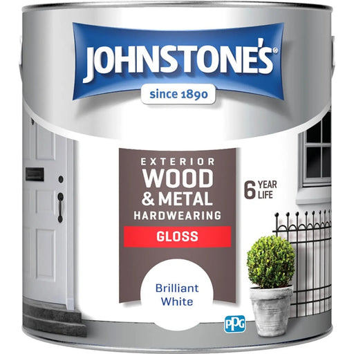 Johnstone's Exterior Hardwearing Gloss - Brilliant White 2.5L | FiveLitre — bulk sizes, trade prices