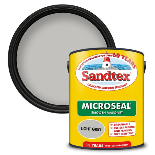 Sandtex Smooth Masonry Paint 5L Light Grey | FiveLitre — bulk sizes, trade prices