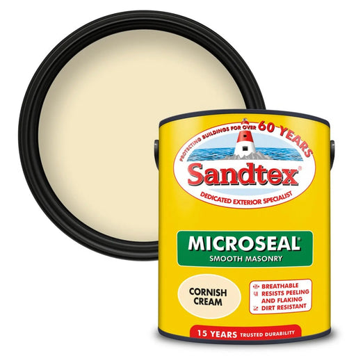 Sandtex Smooth Masonry Paint 5L Cornish Cream | FiveLitre — bulk sizes, trade prices