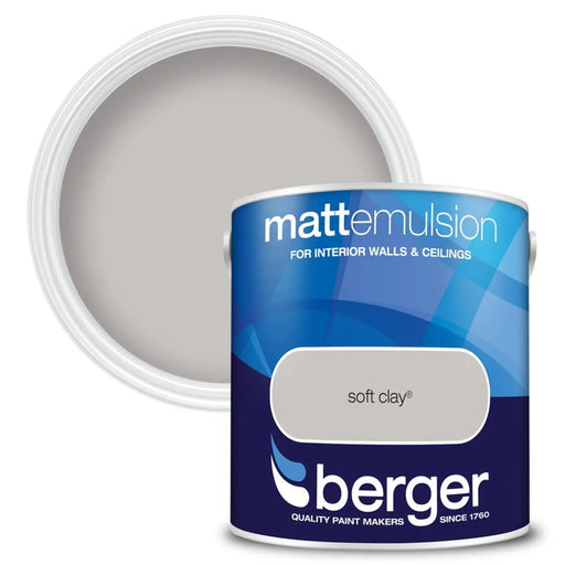 Berger Matt Emulsion 2.5L Soft Clay | FiveLitre — bulk sizes, trade prices