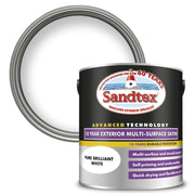 Sandtex 10 Year Exterior Multi Surface Satin 2.5L Brilliant White | FiveLitre — bulk sizes, trade prices