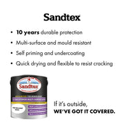 Sandtex 10 Year Exterior Multi Surface Satin 2.5L Brilliant White | FiveLitre — bulk sizes, trade prices