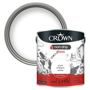 Crown Non Drip Gloss Pure Brilliant White 2.5L | FiveLitre — bulk sizes, trade prices