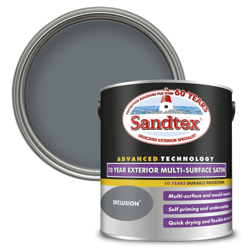 Sandtex 10 Year Exterior Multi Surface Satin 2.5L Seclusion | FiveLitre — bulk sizes, trade prices