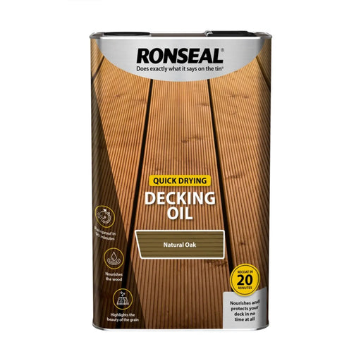 Ronseal Quick Drying Decking Oil 5L Natural Oak | FiveLitre — bulk sizes, trade prices