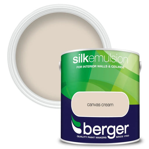 Berger Silk Emulsion 2.5L Canvas Cream | FiveLitre — bulk sizes, trade prices
