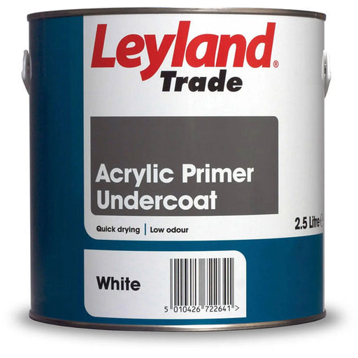 Leyland Trade Acrylic Primer Undercoat 2.5L White | FiveLitre — bulk sizes, trade prices