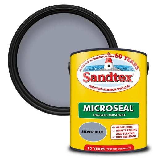Sandtex Smooth Masonry Paint 5L Silver Blue | FiveLitre — bulk sizes, trade prices