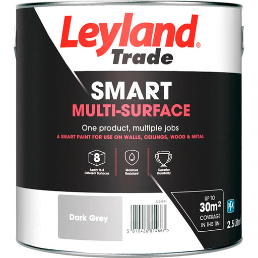 Leyland Trade Smart Multi Surface 2.5L Dark Grey | FiveLitre — bulk sizes, trade prices