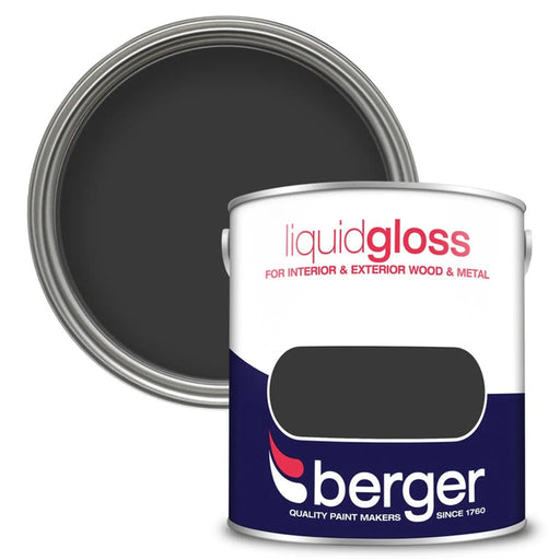 Berger Liquid Gloss 2.5L Black | FiveLitre — bulk sizes, trade prices