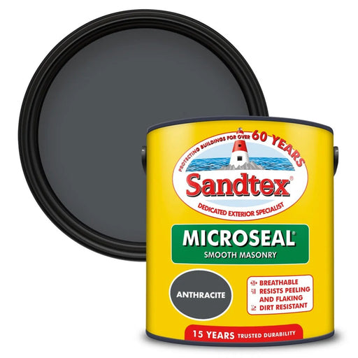 Sandtex Smooth Masonry Paint 2.5L Anthracite | FiveLitre — bulk sizes, trade prices