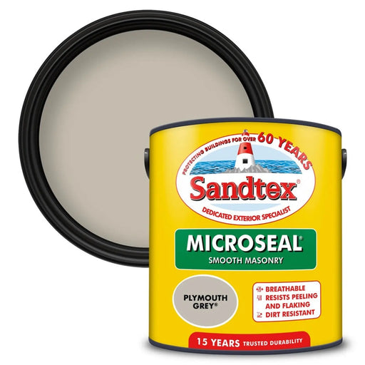 Sandtex Smooth Masonry Paint 2.5L Plymouth Grey | FiveLitre — bulk sizes, trade prices