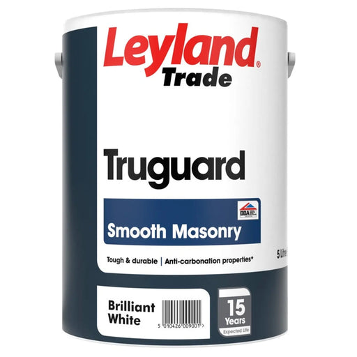 Leyland Trade Truguard Smooth Masonry Paint 5L Brilliant White | FiveLitre — bulk sizes, trade prices