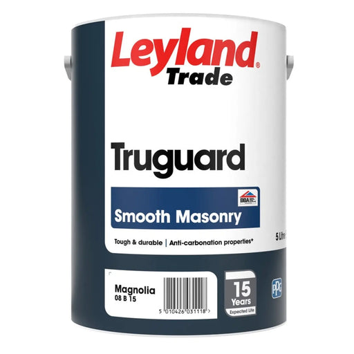 Leyland Trade Truguard Smooth Masonry Paint 5L Magnolia | FiveLitre — bulk sizes, trade prices