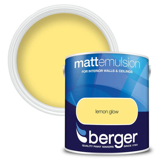 Berger Matt Emulsion 2.5L Lemon Glow | FiveLitre — bulk sizes, trade prices