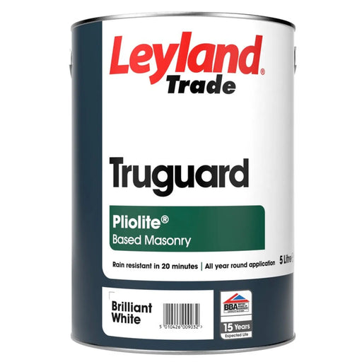 Leyland Trade Truguard Pliolite Masonry Paint 5L Brilliant White | FiveLitre — bulk sizes, trade prices