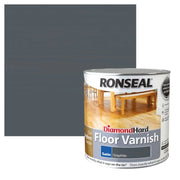 Ronseal Diamond Hard Floor Varnish 2.5L Satin Graphite | FiveLitre — bulk sizes, trade prices