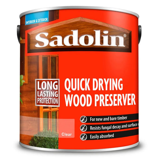 Sadolin Quick Drying Wood Preserver Clear 2.5L | FiveLitre — bulk sizes, trade prices