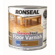 Ronseal Diamond Hard Floor Varnish Gloss 2.5L Dark Oak | FiveLitre — bulk sizes, trade prices