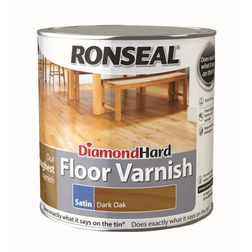 Ronseal Diamond Hard Floor Varnish Gloss 2.5L Dark Oak | FiveLitre — bulk sizes, trade prices