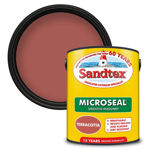Sandtex Smooth Masonry Paint 5L Terracotta | FiveLitre — bulk sizes, trade prices