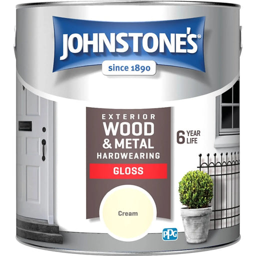 Johnstone's Exterior Hardwearing Gloss 2.5L Cream | FiveLitre — bulk sizes, trade prices