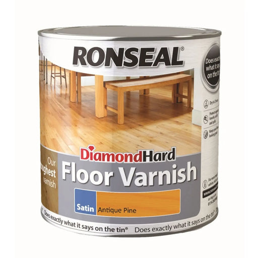 Ronseal Diamond Hard Coloured Floor Varnish 2.5L Antique Pine | FiveLitre — bulk sizes, trade prices